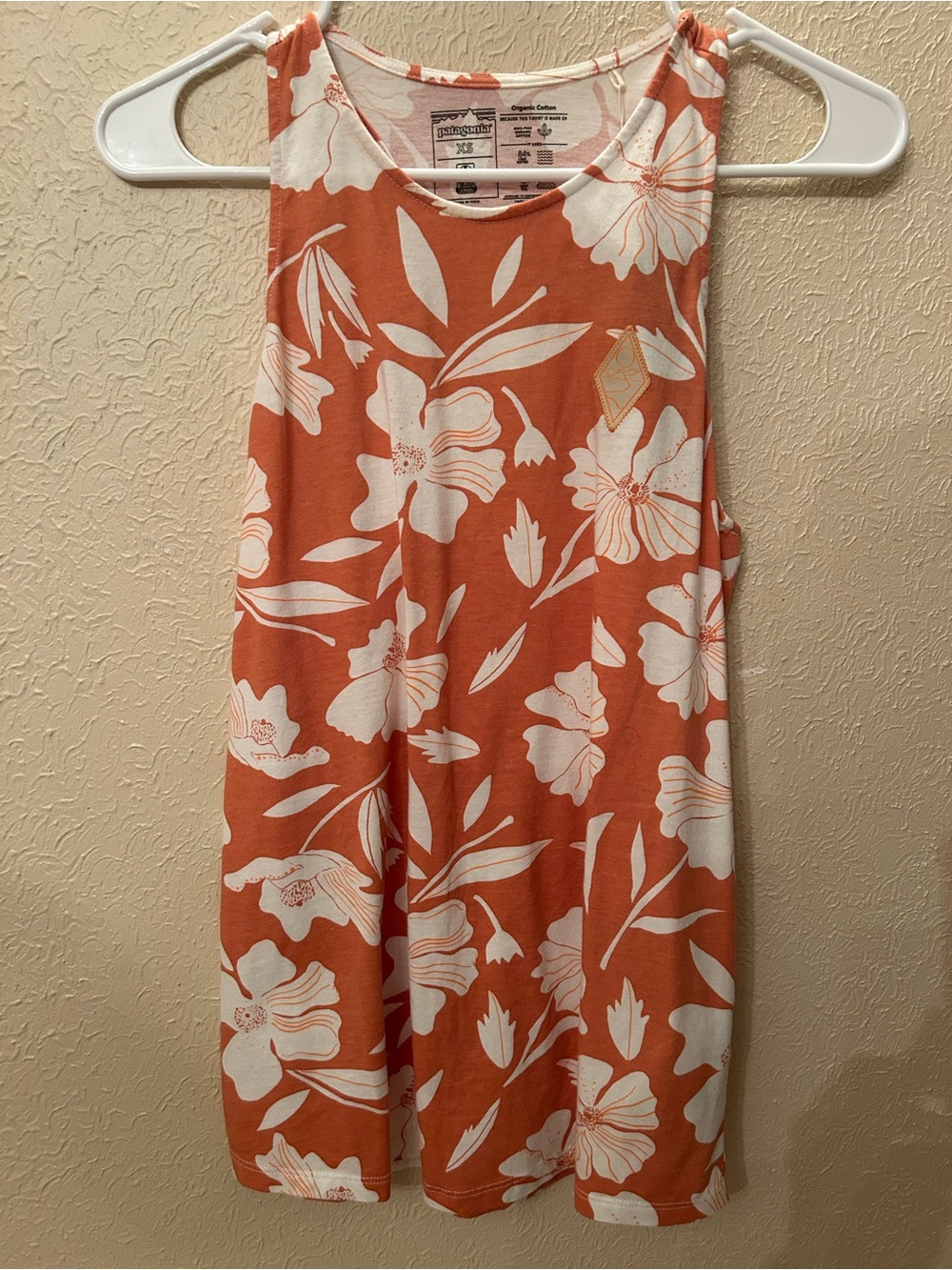 W’s Wander Crest Organic High Neck Tank, Color Toasted Peach